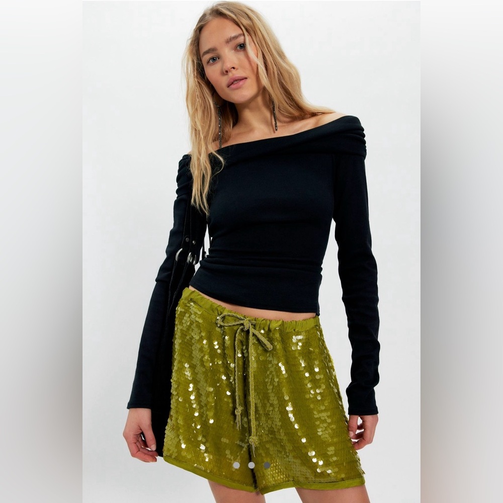 Free people wisteria sequin shorts